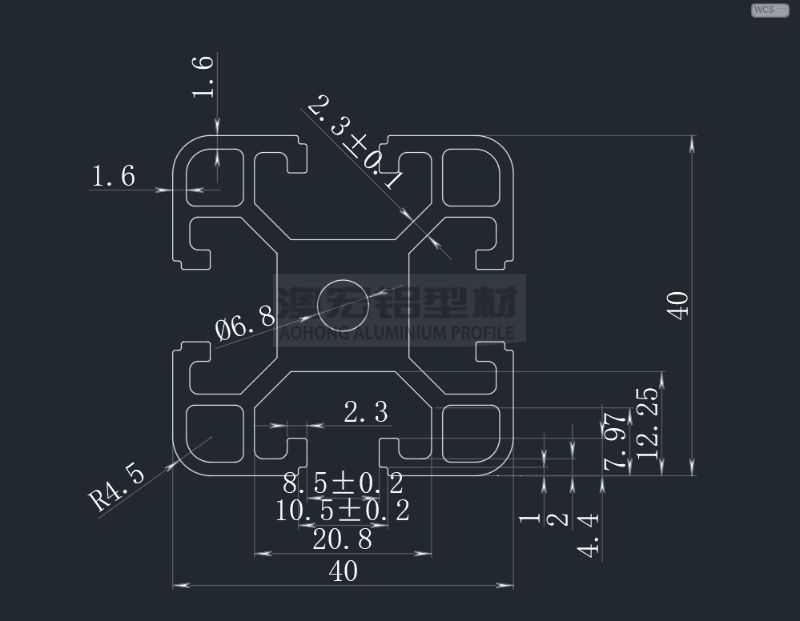 4040工業(yè)鋁型材結(jié)構(gòu)設(shè)計